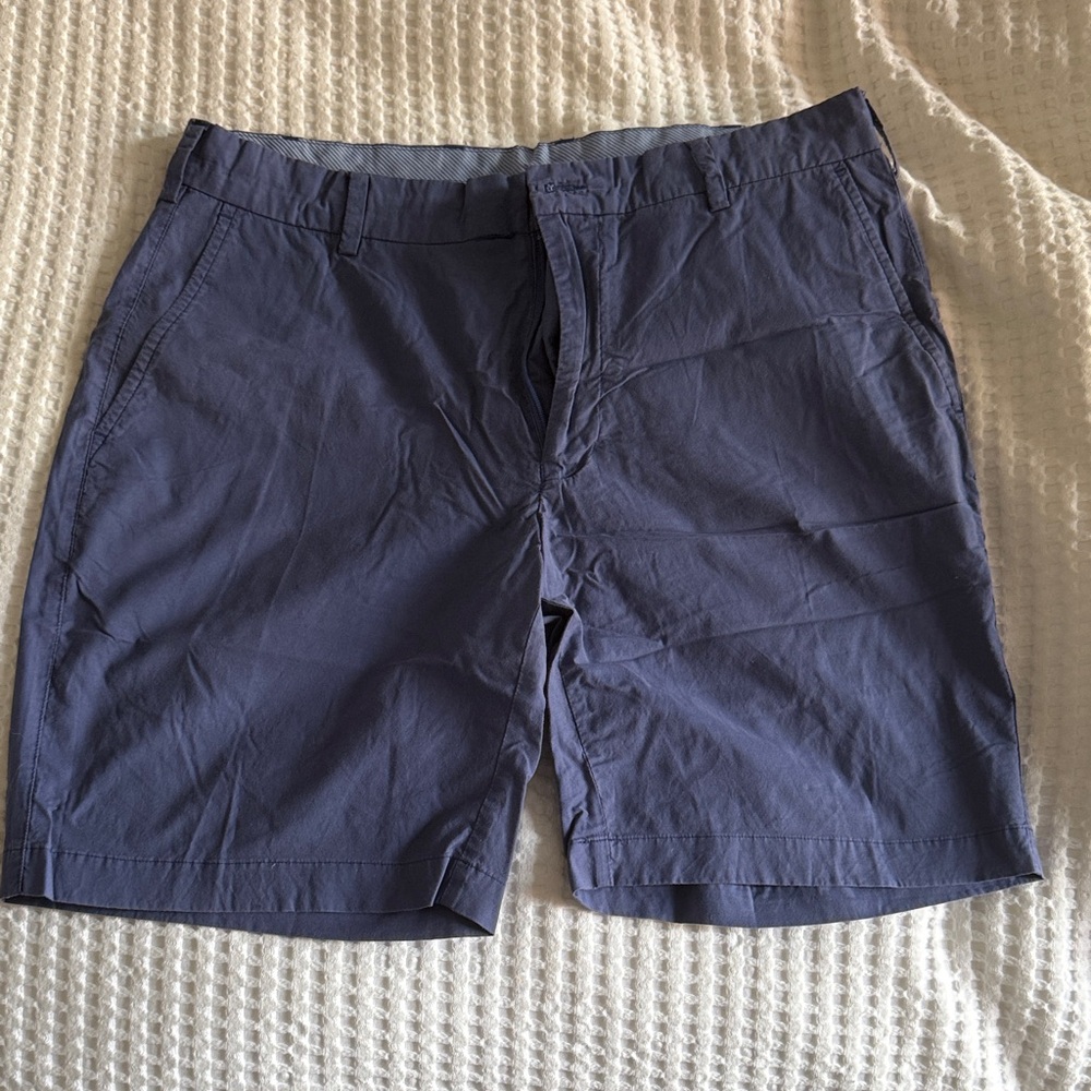 Peter Millar Navy Flat Front Shorts